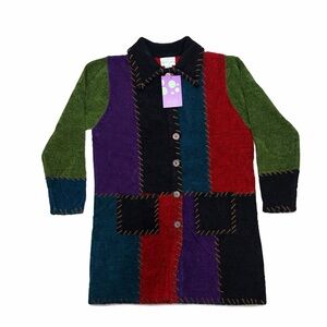 Vintage Kathy Levine by request Colorful Patchwork Cardigan